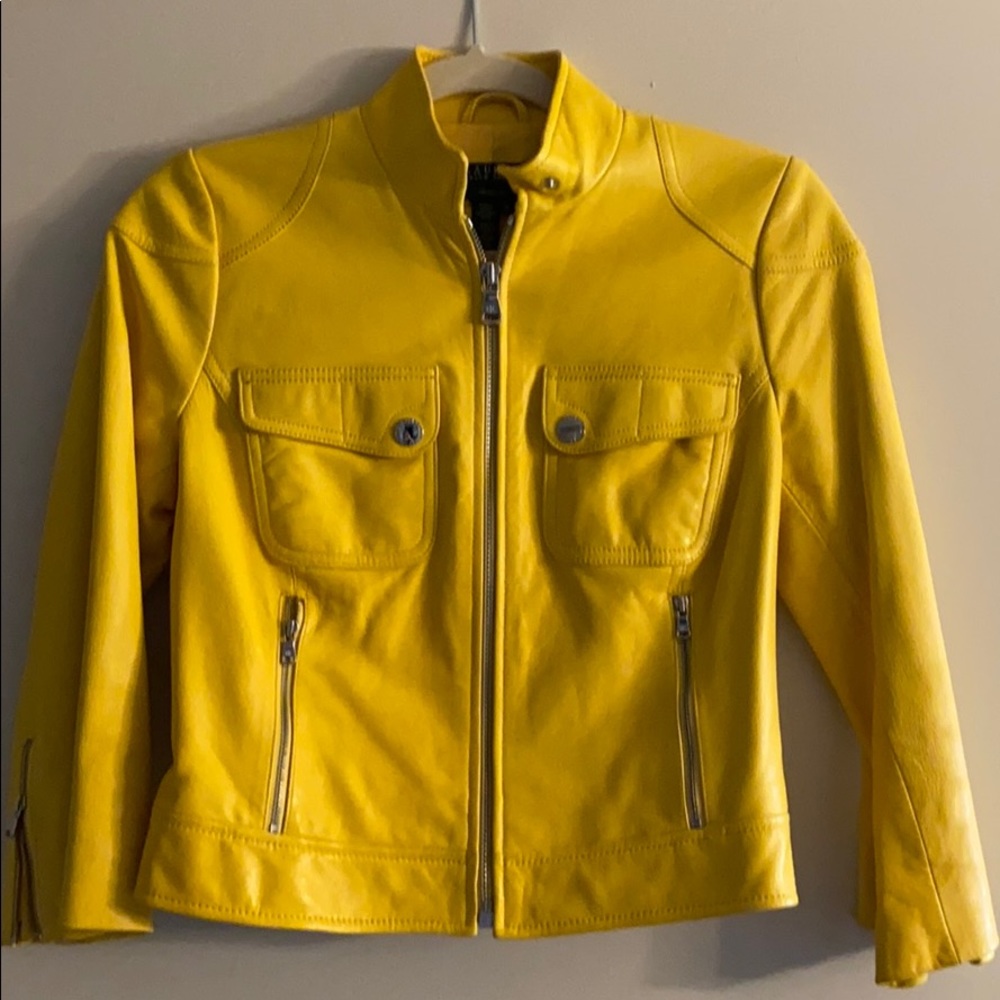Yellow leather jacket